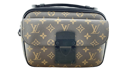 Louis Vuitton Monogram Macassar S Lock Messenger Bag