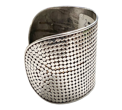 ANNA BECK Sterling Silver Wide Dotted Cuff Bracelet 62.5 Grams