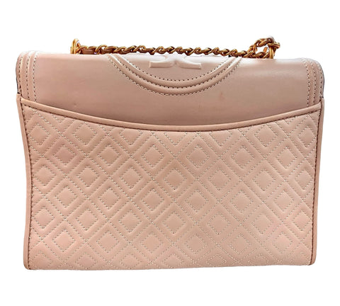 Tory Burch Fleming Soft Chain On Wallet Clutch Crossbody In Pink