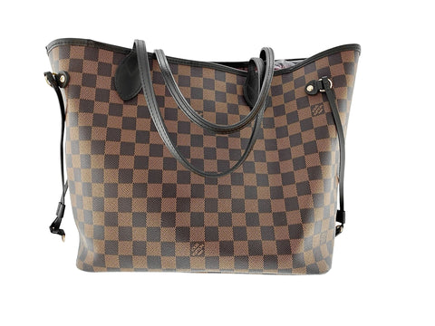 LOUIS VUITTON Neverfull MM Shoulder Bag Damier Ebene Leather BN N51105 29SJ002