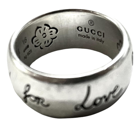 Gucci 'Blind For Love' Ring in Silver Size 7 US/ 16 EU