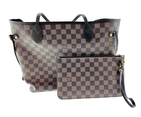 LOUIS VUITTON Neverfull MM Shoulder Bag Damier Ebene Leather BN N51105 29SJ002