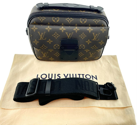 Louis Vuitton Monogram Macassar S Lock Messenger Bag