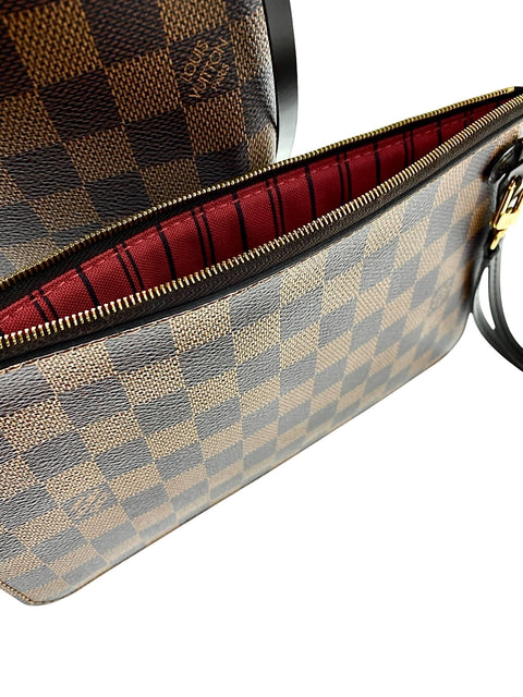 LOUIS VUITTON Neverfull MM Shoulder Bag Damier Ebene Leather BN N51105 29SJ002