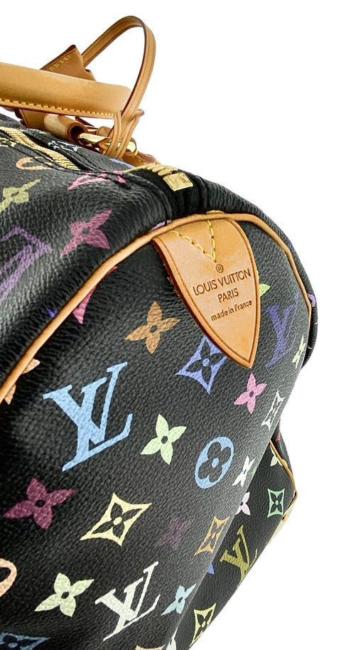 LOUIS VUITTON Monogram Multicolor Keepall 45 Boston Bag Black M92640