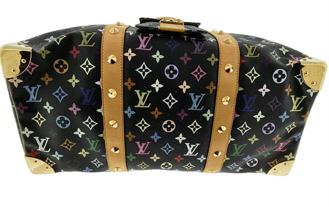 LOUIS VUITTON Monogram Multicolor Keepall 45 Boston Bag Black M92640