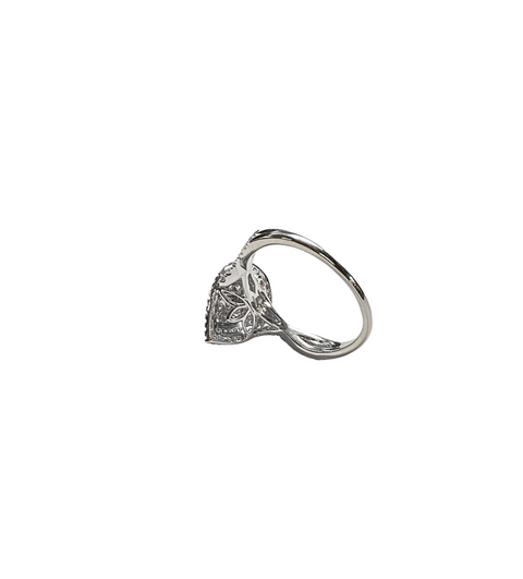 10KT White Gold Diamond Engagement Ring Pear Shaped Cluster, 0.90cttw, Size 10