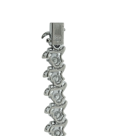 14KT White Gold 4.55 cttw Diamond "S" Link Design Tennis Bracelet