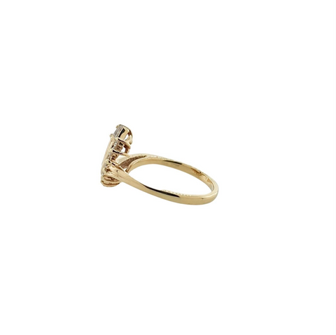 14KT Yellow Gold 0.33 cttw. Diamond Swirl Ring - Size 7.5