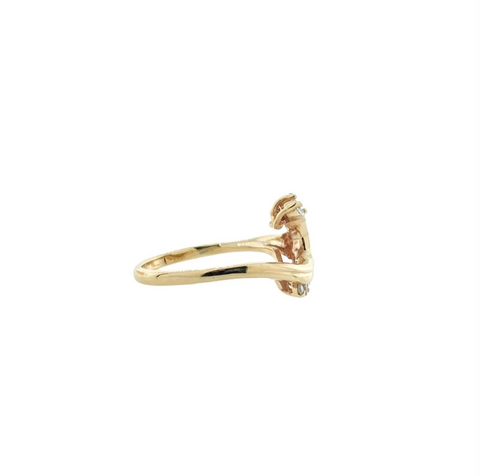 14KT Yellow Gold 0.33 cttw. Diamond Swirl Ring - Size 7.5