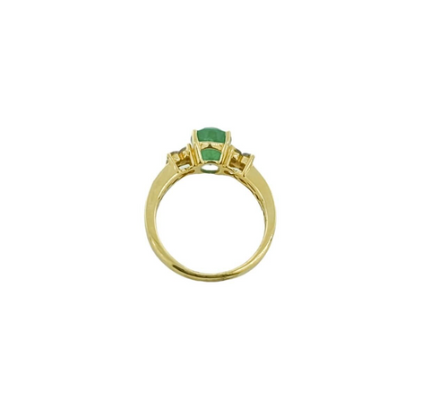 18KT Yellow Gold Iliana Diamond & Natural Emerald Cathedral Style Statement Ring