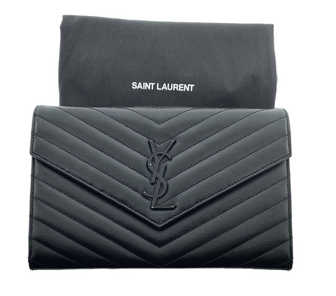 Yves Saint Laurent Grain de Poudre Envelope Wallet on Chain