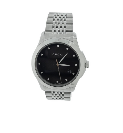 Gucci G-Timeless 126.4 Diamond Black Dial Watch