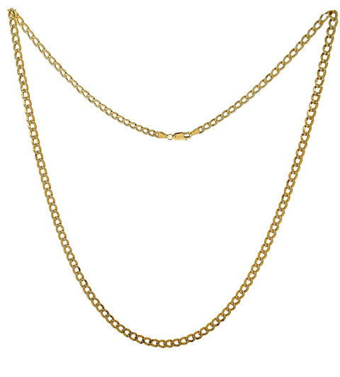 14K Yellow Gold 24" Gold Curb Chain