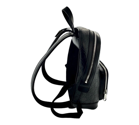 Gucci Signature Pocket Backpack Guccissima Leather Small Black