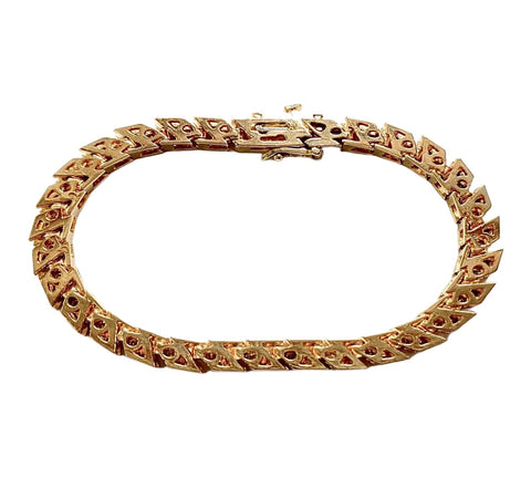 14K Yellow Gold 23.1g 3.75 Carat T.W. 31 Diamond Z Link Bracelet Size 7in Wrist