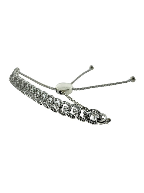 10KT White Gold 1.35cttw. Diamond Cuban Link Lariat Bracelet