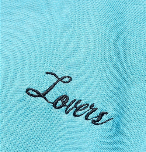 Amiri Blue Embroidered Lovers Hoodie Size XL