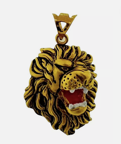 21K Yellow Gold Enamel 3D Lion Charm