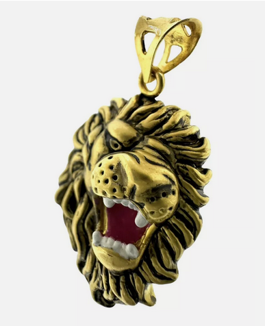 21K Yellow Gold Enamel 3D Lion Charm