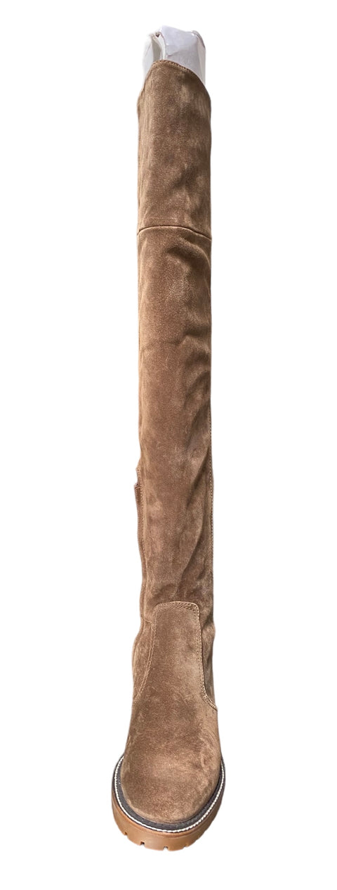 Tory Burch Miller Suede Over-The-Knee Boots in River Rock Size 8 1/2