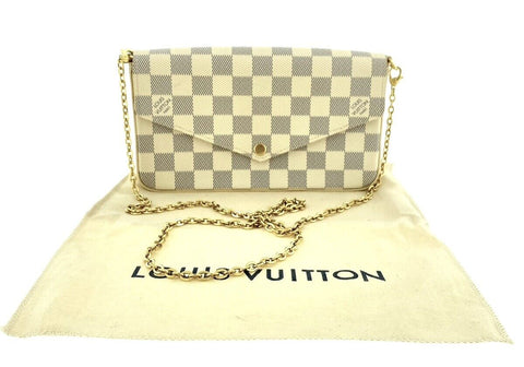 Louis Vuitton Felicie Button Closure Pouch White Canvas N63106