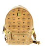 MCM Stark Side Studs Small Logo Print Coated Canvas Backpack - Cognac - NWT