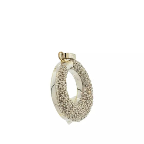 Pave Crescent 14Kt White Gold .72cttw Pendant