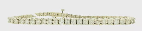 14K White Gold Diamond Tennis Bracelet 4.35 Carat T.W. 14K 12g