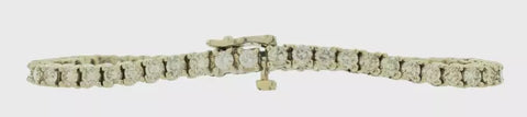 14K White Gold Diamond Tennis Bracelet 4.35 Carat T.W. 14K 12g