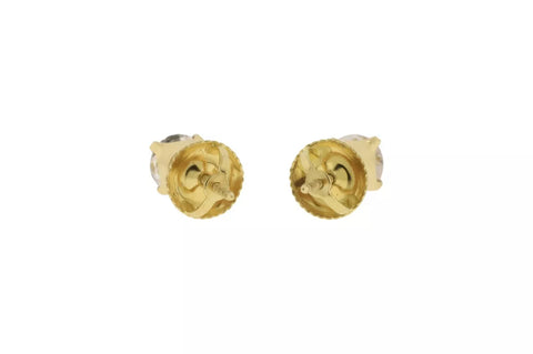 14KT Yellow Gold Diamond Stud Earrings - Classic Four Prong