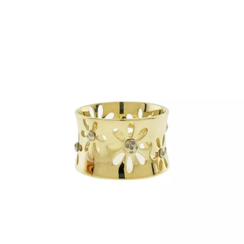 14K Yellow Gold Flower Design Ring Size 7