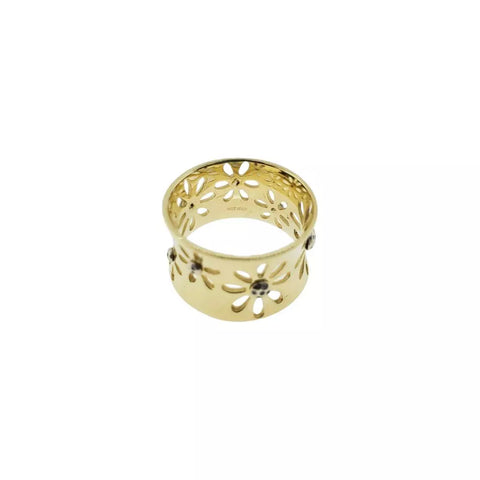 14K Yellow Gold Flower Design Ring Size 7