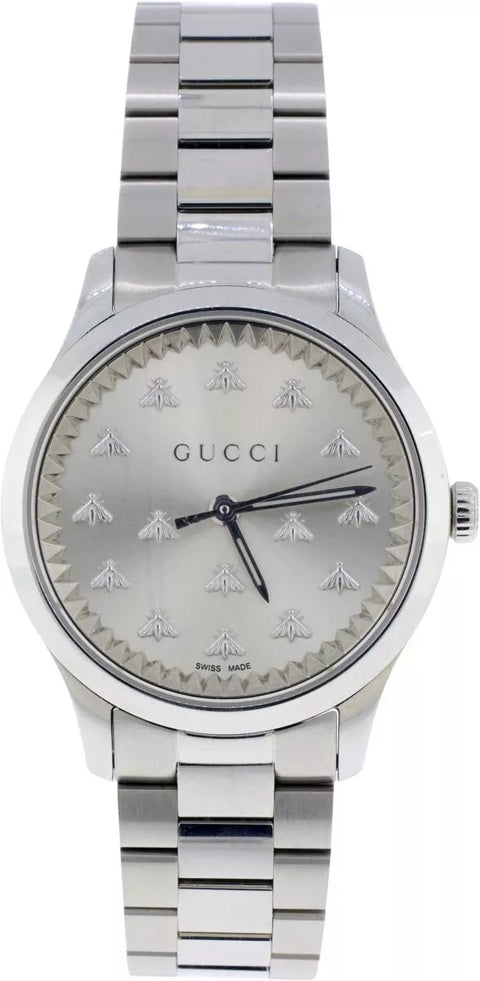 Gucci G-Timeless Quartz Silver Dial Stainless Steel 32mm Watch