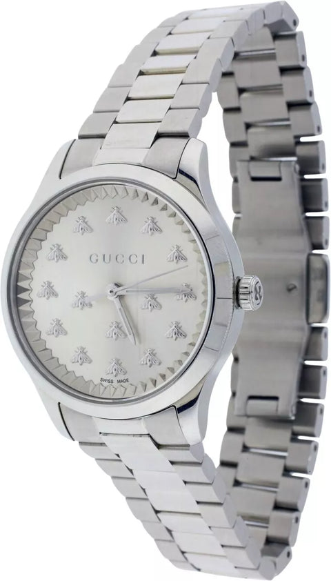 Gucci G-Timeless Quartz Silver Dial Stainless Steel 32mm Watch