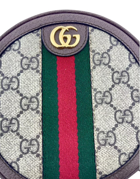 Gucci Ophidia Round Shoulder Bag GG Coated Canvas Mini