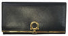 Salvatore Ferragamo  Gancini Icona Saffiano Leather Continental Wallet in Black