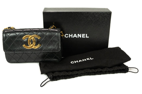 Chanel Lambskin and Gold Tone Metal Mini Flap Bag