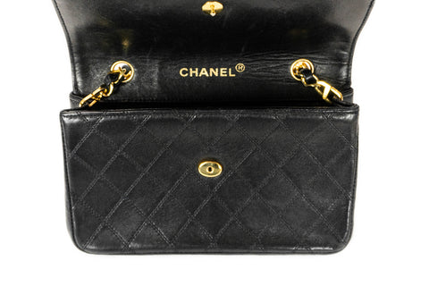 Chanel Lambskin and Gold Tone Metal Mini Flap Bag