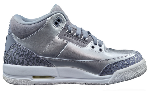 Jordan 3 Retro Premium Heiress Metallic Silver Size 6 Youth