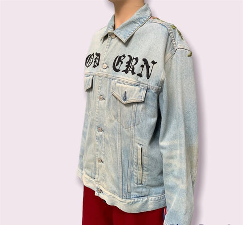 Gucci Embroidered Modern Denim Jacket Size 48