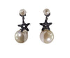 Christian Dior Black Star Pearl Earrings