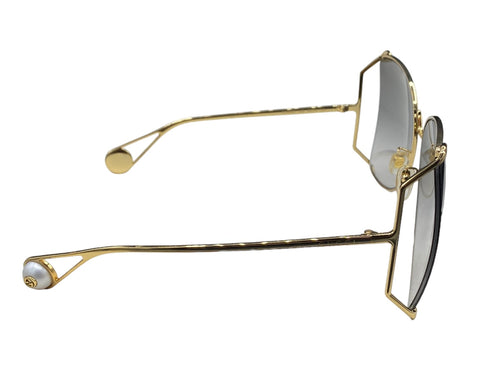 Gucci Square Metal Sunglasses GG0252S Gold